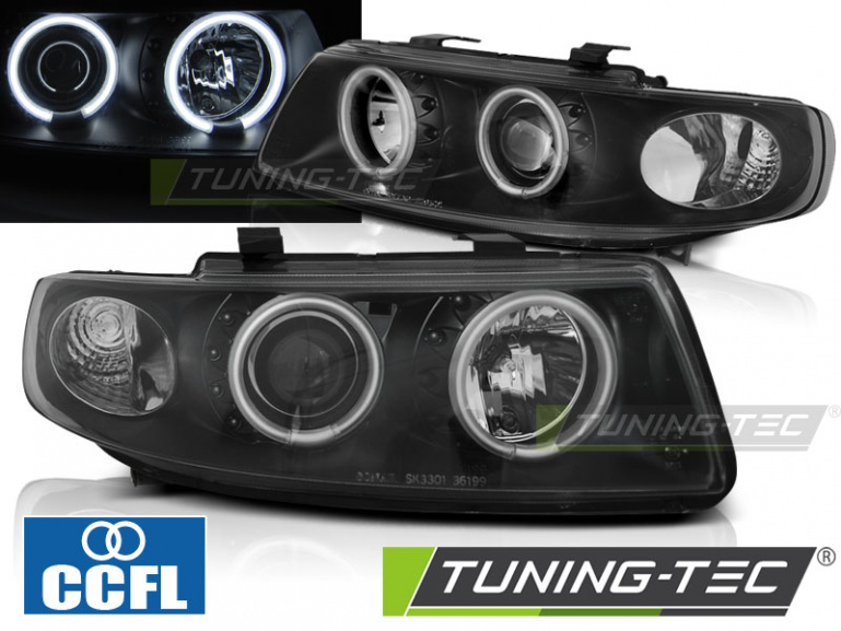 CCFL Angel Eyes Scheinwerfer für Seat Leon 1M / Toledo 99-04 schwarz